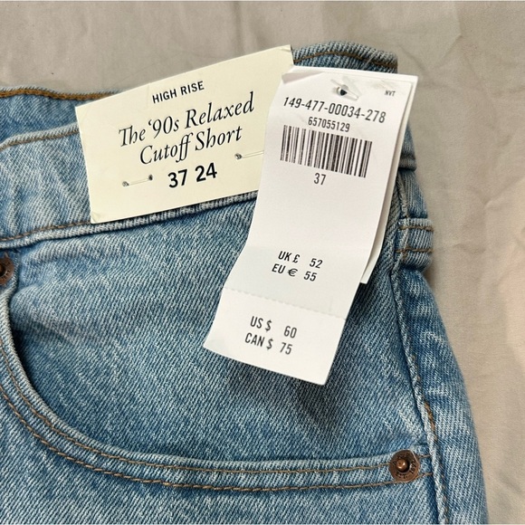 Abercrombie & Fitch ’90s Relaxed Cutoff Short High Rise Light Size 37/24 NWT - Picture 5 of 5